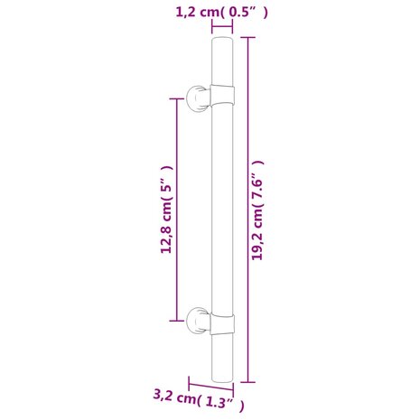 Handvatten 10 st 128 mm roestvrij staal zwart 8