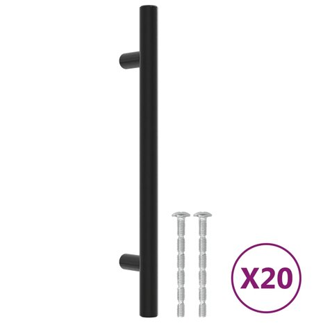 Handvatten 20 st 128 mm roestvrij staal zwart 2