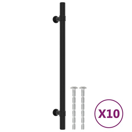 Handvatten 10 st 192 mm roestvrij staal zwart 2
