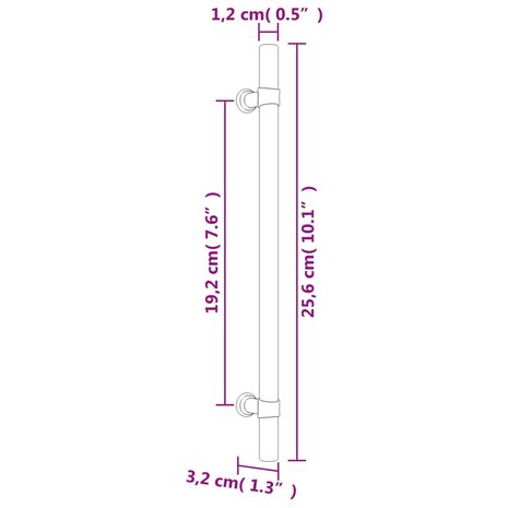 Handvatten 10 st 192 mm roestvrij staal zwart 8
