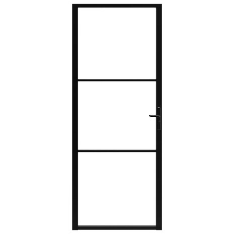 Binnendeur 83x201,5 cm ESG-glas en aluminium zwart 3