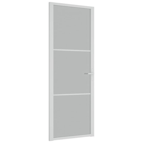 Binnendeur 76x201,5 cm matglas en aluminium wit 2