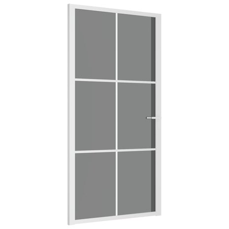Binnendeur 102,5x201,5 cm ESG-glas en aluminium wit 2