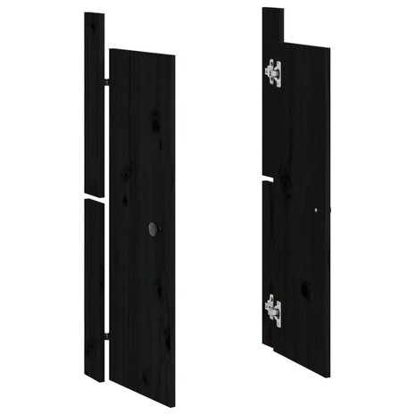 Kastdeurtjes voor buitenkeuken 2 st 50x9x82 cm grenenhout zwart 4