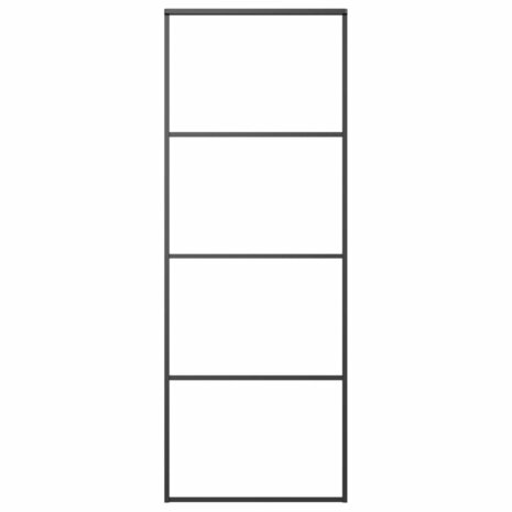 Schuifdeur 76x205 cm aluminium en ESG-glas zwart 2