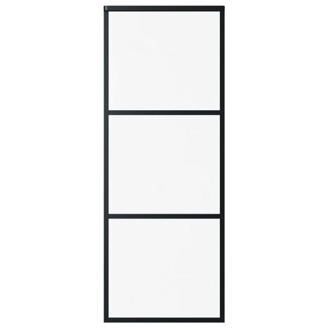 Schuifdeur 76x205 cm ESG-glas en aluminium zwart 2