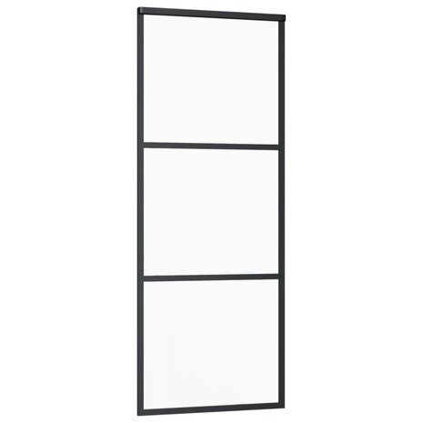 Schuifdeur 76x205 cm ESG-glas en aluminium zwart 3
