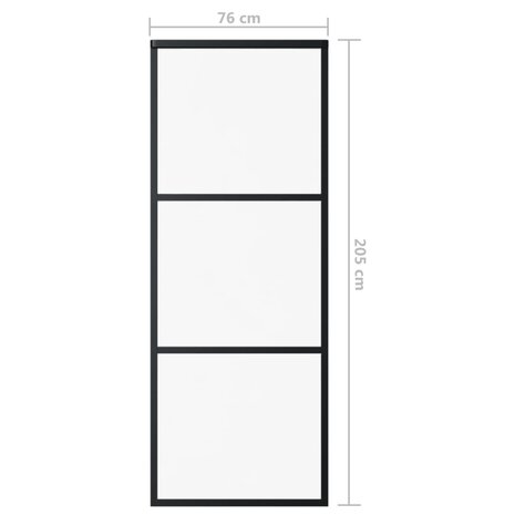 Schuifdeur 76x205 cm ESG-glas en aluminium zwart 5