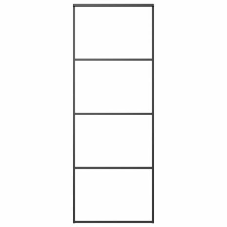 Schuifdeur 76x205 cm mat ESG-glas en aluminium zwart 2
