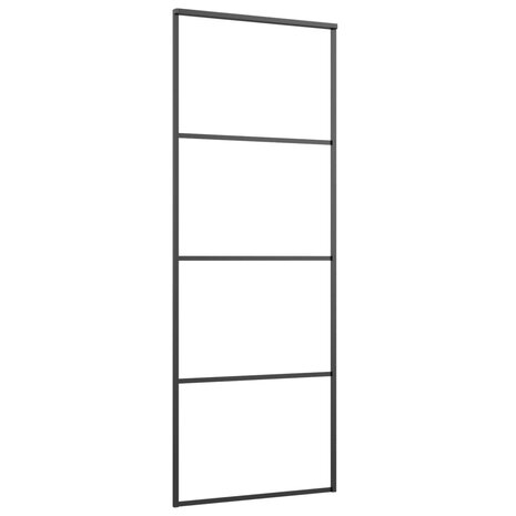 Schuifdeur 76x205 cm mat ESG-glas en aluminium zwart 3