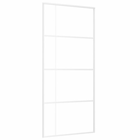 Schuifdeur 90x205 cm ESG-glas en aluminium wit 2