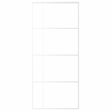 Schuifdeur 90x205 cm ESG-glas en aluminium wit 3