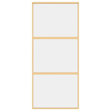 Schuifdeur 90x205 cm helder ESG-glas en aluminium goudkleurig 4