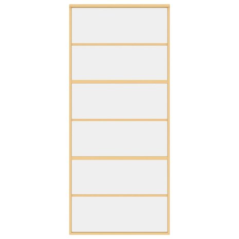 Schuifdeur 90x205 cm helder ESG-glas en aluminium goudkleurig 4