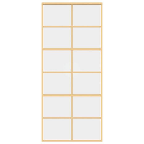 Schuifdeur 90x205 cm helder ESG-glas en aluminium goudkleurig 4