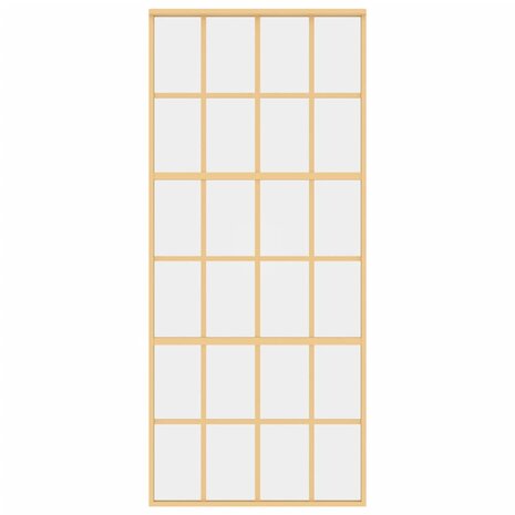 Schuifdeur 90x205 cm helder ESG-glas en aluminium goudkleurig 4