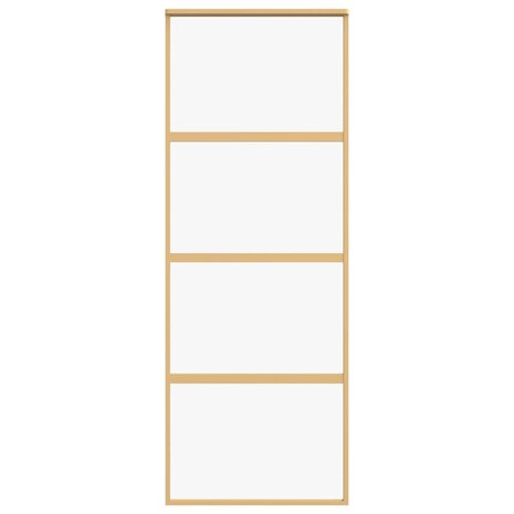 Schuifdeur 76x205 cm helder ESG-glas en aluminium goudkleurig 4