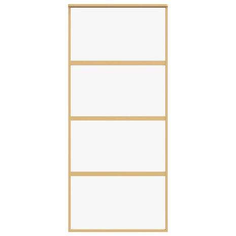 Schuifdeur 90x205 cm helder ESG-glas en aluminium goudkleurig 4