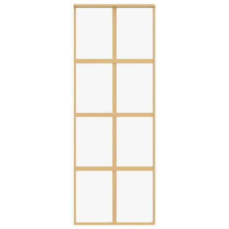 Schuifdeur 76x205 cm helder ESG-glas en aluminium goudkleurig 4