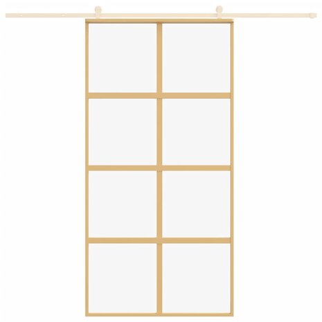 Schuifdeur 102,5x205 cm helder ESG-glas en aluminium goudkleur 3