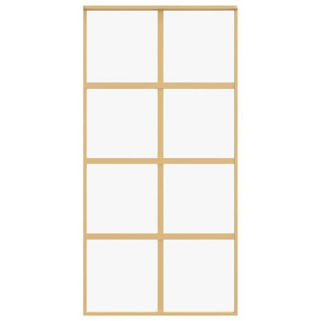 Schuifdeur 102,5x205 cm helder ESG-glas en aluminium goudkleur 4