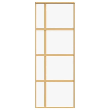 Schuifdeur 76x205 cm helder ESG-glas en aluminium goudkleurig 4
