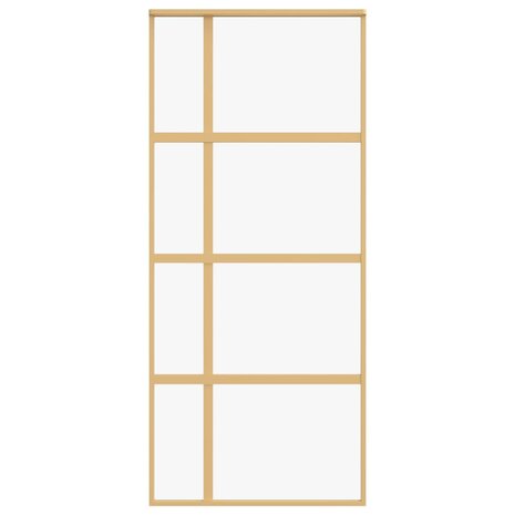 Schuifdeur 90x205 cm helder ESG-glas en aluminium goudkleurig 4
