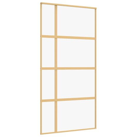 Schuifdeur 102,5x205 cm helder ESG-glas en aluminium goudkleur 2