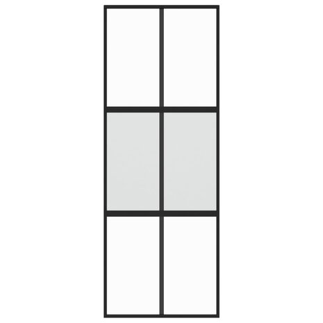 Schuifdeur 76x205 cm gehard glas en aluminium zwart 4