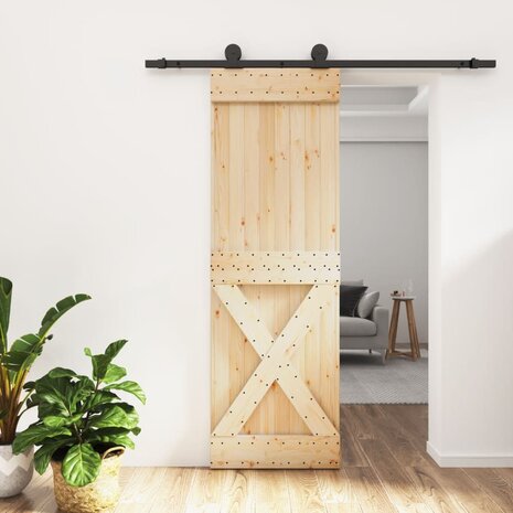 Schuifdeur met beslag 70x210 cm massief grenenhout 1