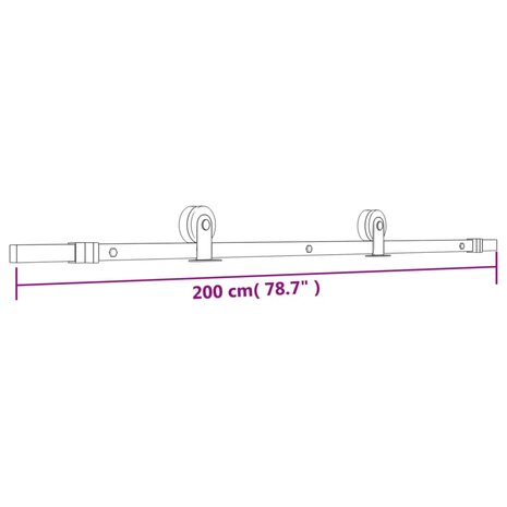 Schuifdeur met beslag 70x210 cm massief grenenhout 12