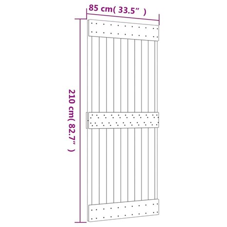 Schuifdeur met beslag 85x210 cm massief grenenhout 11