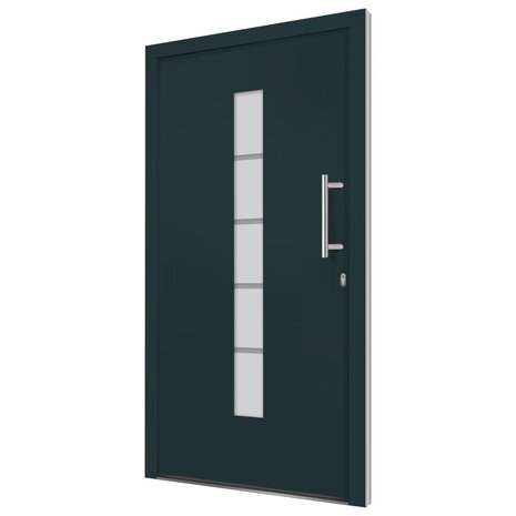 Voordeur 100x210 cm aluminium en PVC antraciet 3