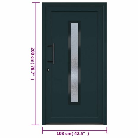 Voordeur 108x200 cm PVC antracietkleurig 11