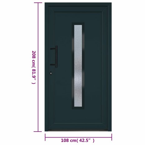 Voordeur 108x208 cm PVC antracietkleurig 11