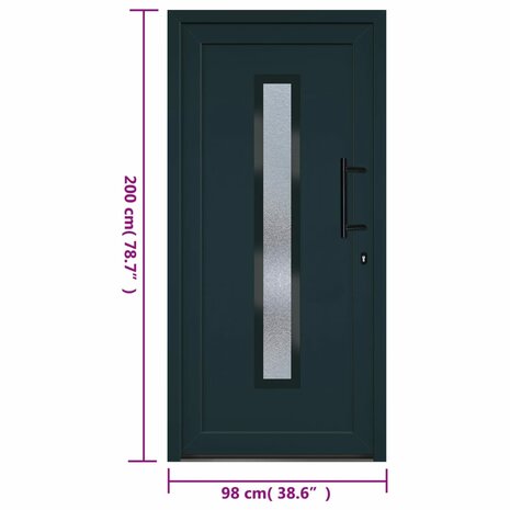 Voordeur 98x200 cm PVC antracietkleurig 11