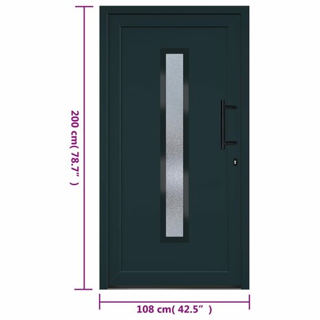 Voordeur 108x200 cm PVC antracietkleurig 11