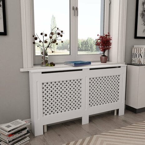 Radiatorombouw 152x19x81,5 cm MDF wit 1