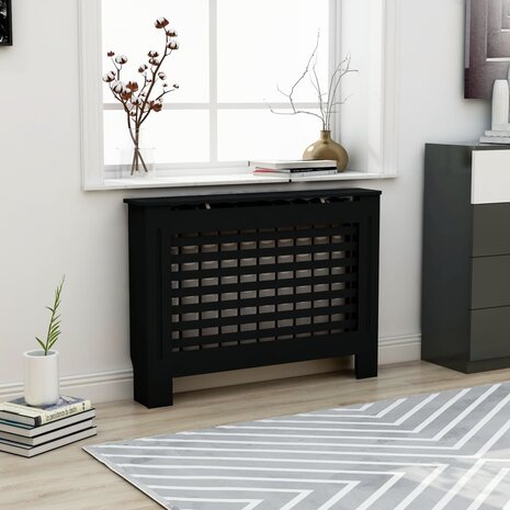 Radiatorombouw 112x19x81,5 cm MDF zwart 1