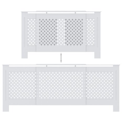 Radiatorombouw 205 cm MDF wit 5