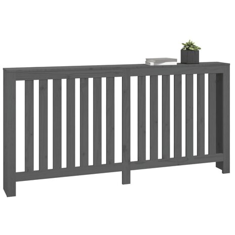 Radiatorombouw 169x19x84 cm massief grenenhout grijs 4