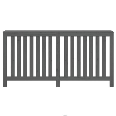 Radiatorombouw 169x19x84 cm massief grenenhout grijs 5