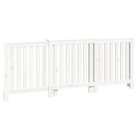 Radiatorombouw 210x21x85 cm massief grenenhout wit 2