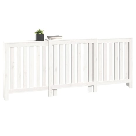 Radiatorombouw 210x21x85 cm massief grenenhout wit 4