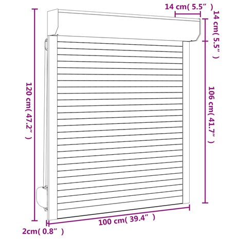 Rolluik 100x120 cm aluminium antracietkleurig 6