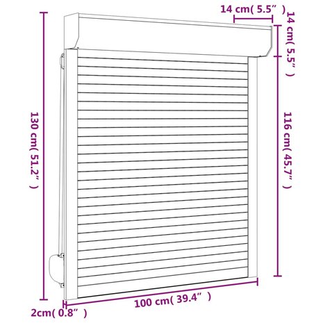 Rolluik 100x130 cm aluminium antracietkleurig 6