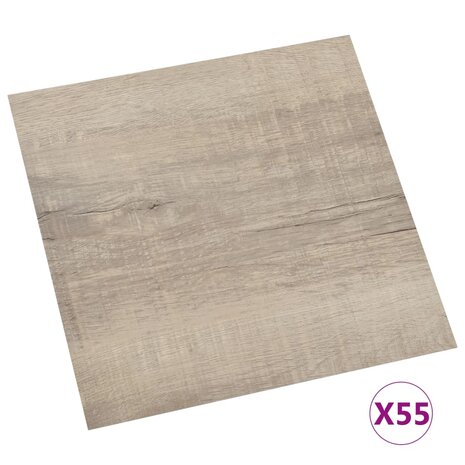 Vloerplanken zelfklevend 55 st 5,11 m² PVC taupe 2