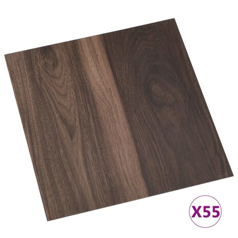 Vloerplanken zelfklevend 55 st 5,11 m² PVC donkerbruin 2