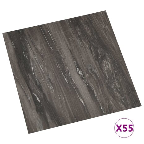 Vloerplanken zelfklevend 55 st 5,11 m² PVC donkergrijs 2