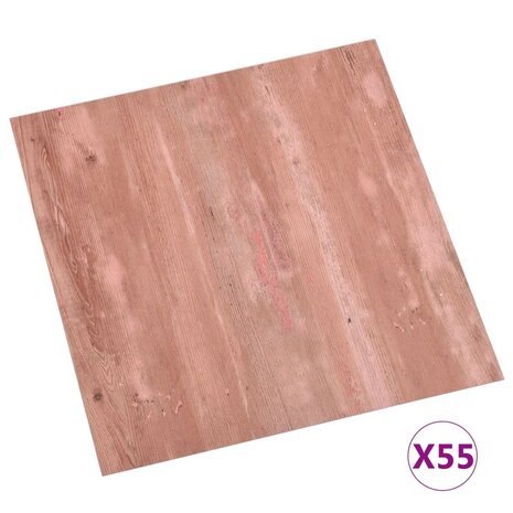Vloerplanken zelfklevend 55 st 5,11 m² PVC rood 2